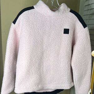 Under Armour Light Pink and Black Fleece Cropped Sweatshirt